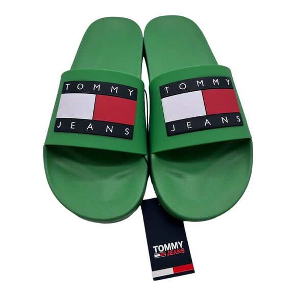 Men\'s Tommy Hilfiger Jeans Flag Pool Slide Sandals Green‎ US Size 9 NEW IN BOX main image 7